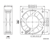 YF6020M - Fan 24V 60x60x20mm