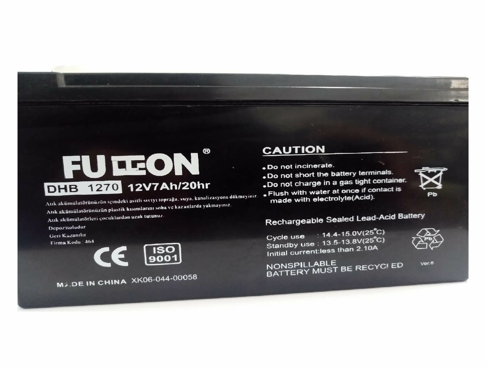 12V 7Ah Bakımsız Kuru Akü