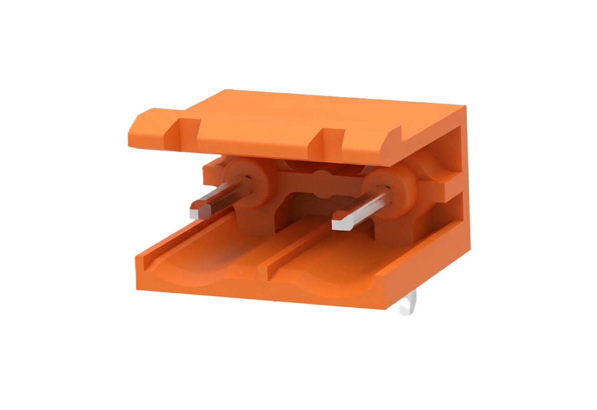 TERM BLOCK MALE 7.62MM 2P 90 2SIDE ORANGE [ZB2EDGR-7.62-2P]