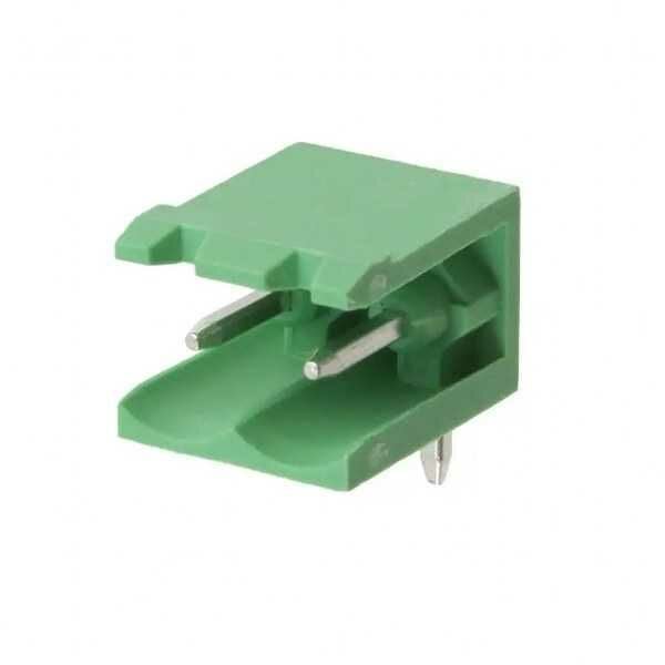 TERM BLOCK MALE 5.08MM 2P 90° 2SIDE GREEN