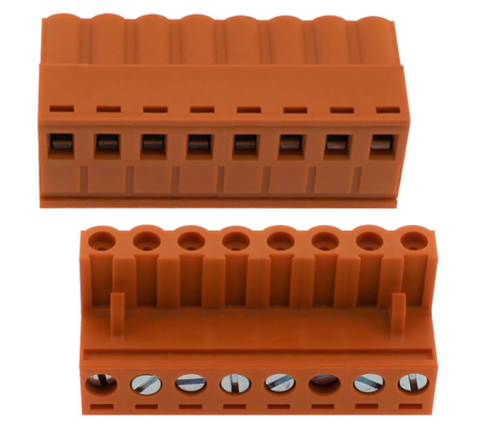 TERM BLOCK PLUG 5.08MM 8P STR ORANGE [ZB2EDGK-5.08-8P]