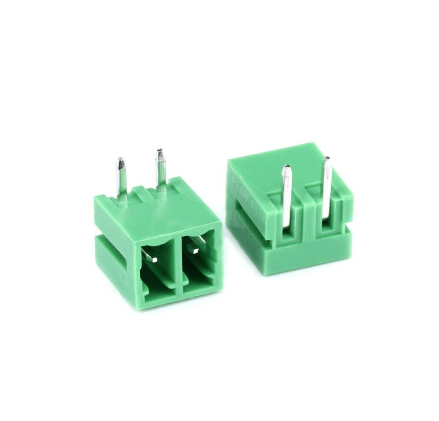 TERM BLOCK MALE 3.81MM 2P 90° 4SIDE GREEN