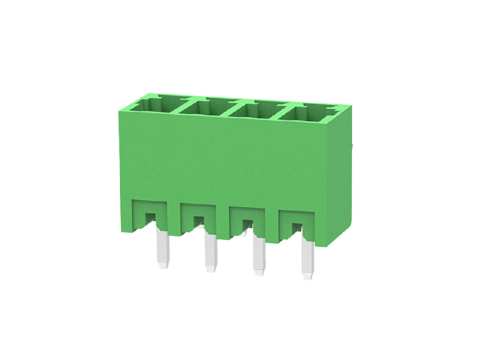 TERM BLOCK MALE 3.81MM 4P 180 4SIDE GREEN