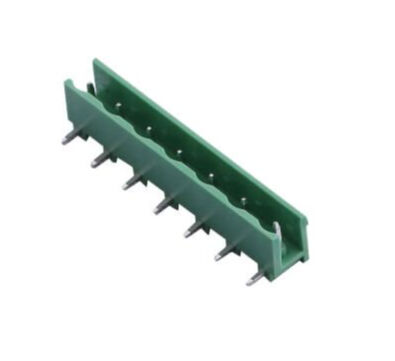 TERM BLOCK MALE 7.62MM 7P 90 4SIDE GREEN