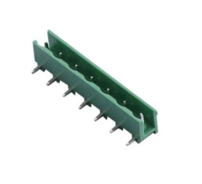 TERM BLOCK MALE 7.62MM 7P 90 4SIDE GREEN