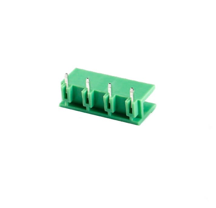 TERM BLOCK MALE 7.62MM 4P 90 4SIDE GREEN