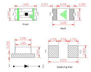 603 Kılıf Mavi SMD LED