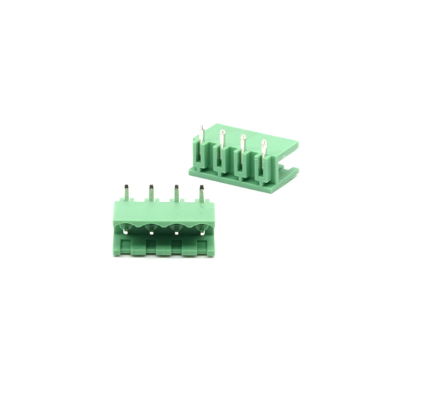 TERM BLOCK MALE 7.62MM 4P 90 2SIDE GREEN