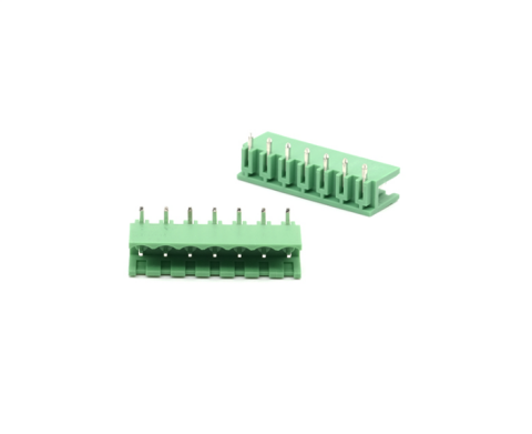 TERM BLOCK MALE 7.62MM 7P 90 2SIDE GREEN
