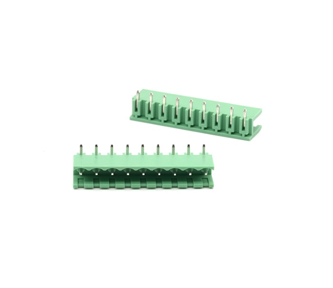 TERM BLOCK MALE 7.62MM 9P 90 2SIDE GREEN