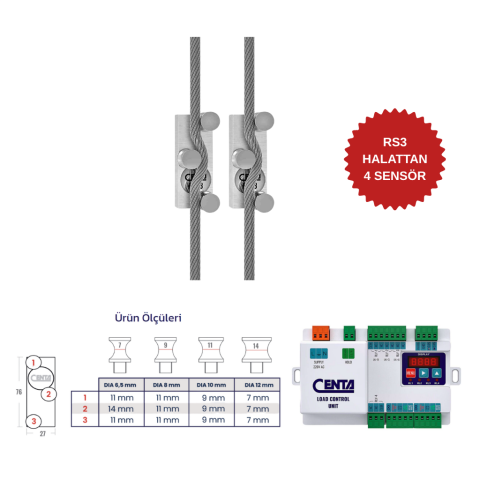 CENTA RS3 Halattan Aşırı Yük Sistemi  2 SENSÖR 24V-6.5MM