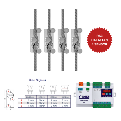 CENTA RS3 Halattan Aşırı Yük Sistemi 4 SENSÖR 24V-6.5MM