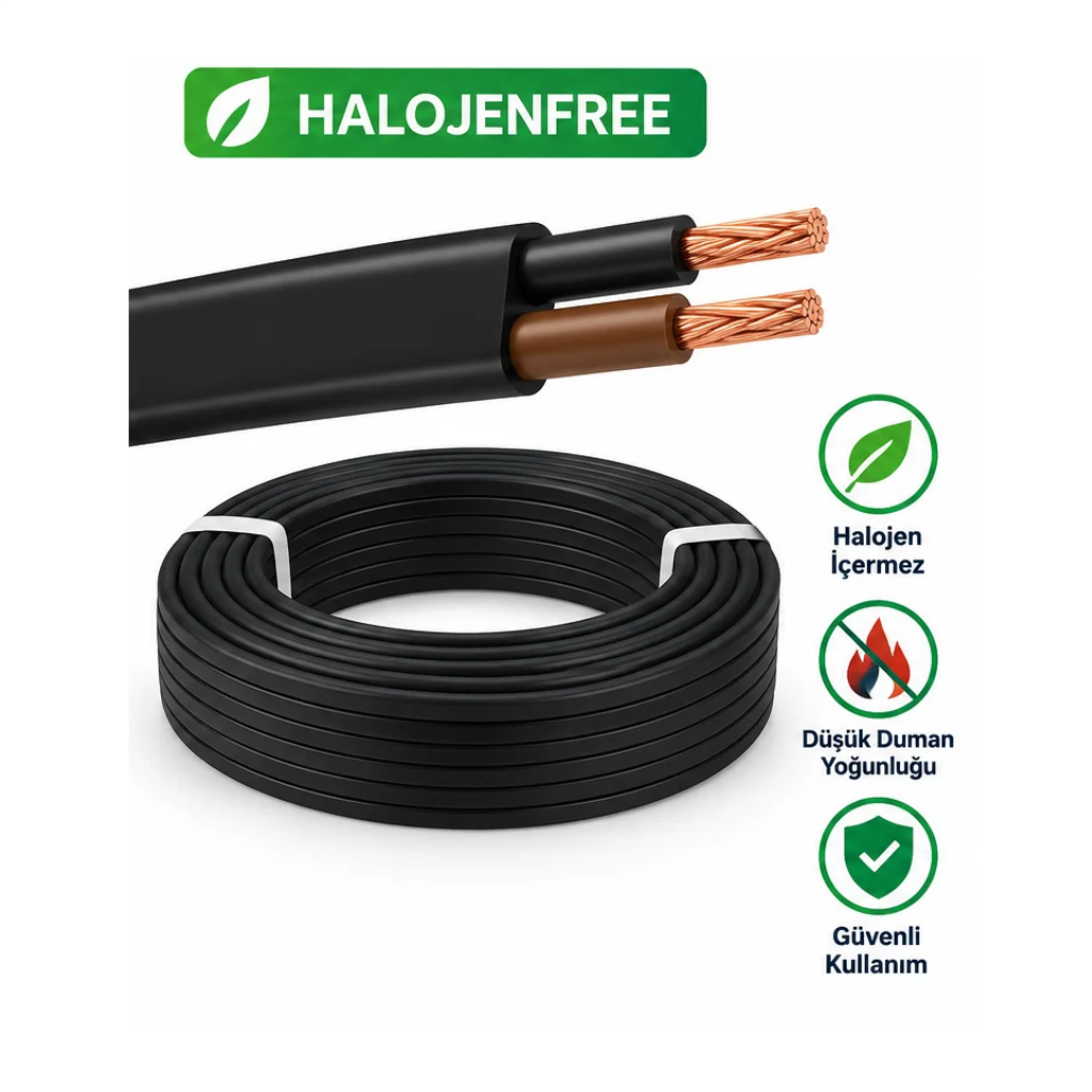 2x0.75 TTR HF Halojen Free Kablo Siyah-Kahverengi