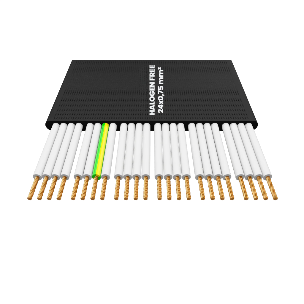 24x0.75 Halojen Free Yassı Flexible Kablo