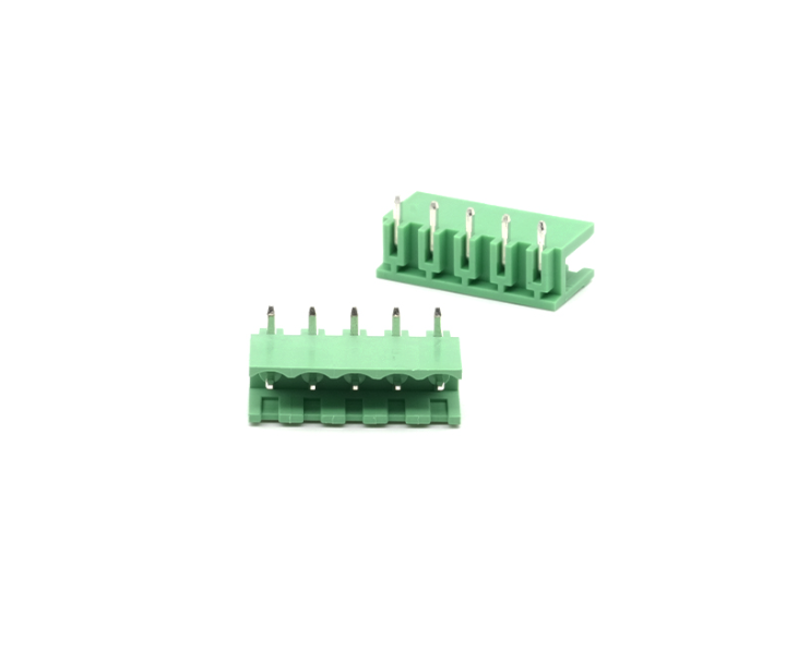 TERM BLOCK MALE 7.62MM 5P 90 2SIDE GREEN