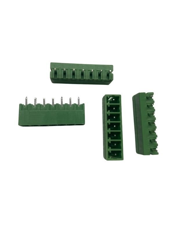 TERM BLOCK MALE 3.81MM 7P 180° 4SIDE GREEN