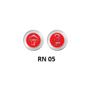 RN Serisi Butonlar RN 05 Kırmızı Braile