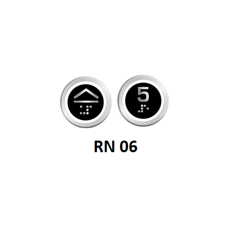 RN Serisi Butonlar RN 06 Siyah Braile