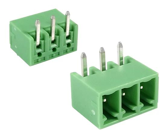 TERM BLOCK MALE 3.81MM 3P 90° 4SIDE GREEN
