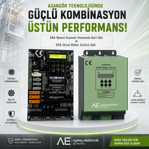 ERA-Board Asansör Kumanda Kart Seti + ERA-Drive Motor Sürücü Seti 5.5kW 13A